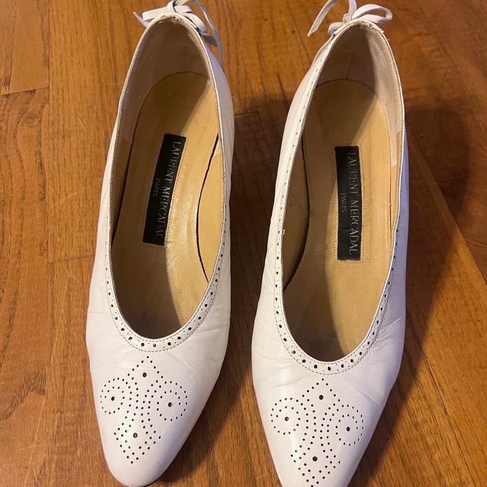 Lauren Ralph Lauren White Leather Heels
